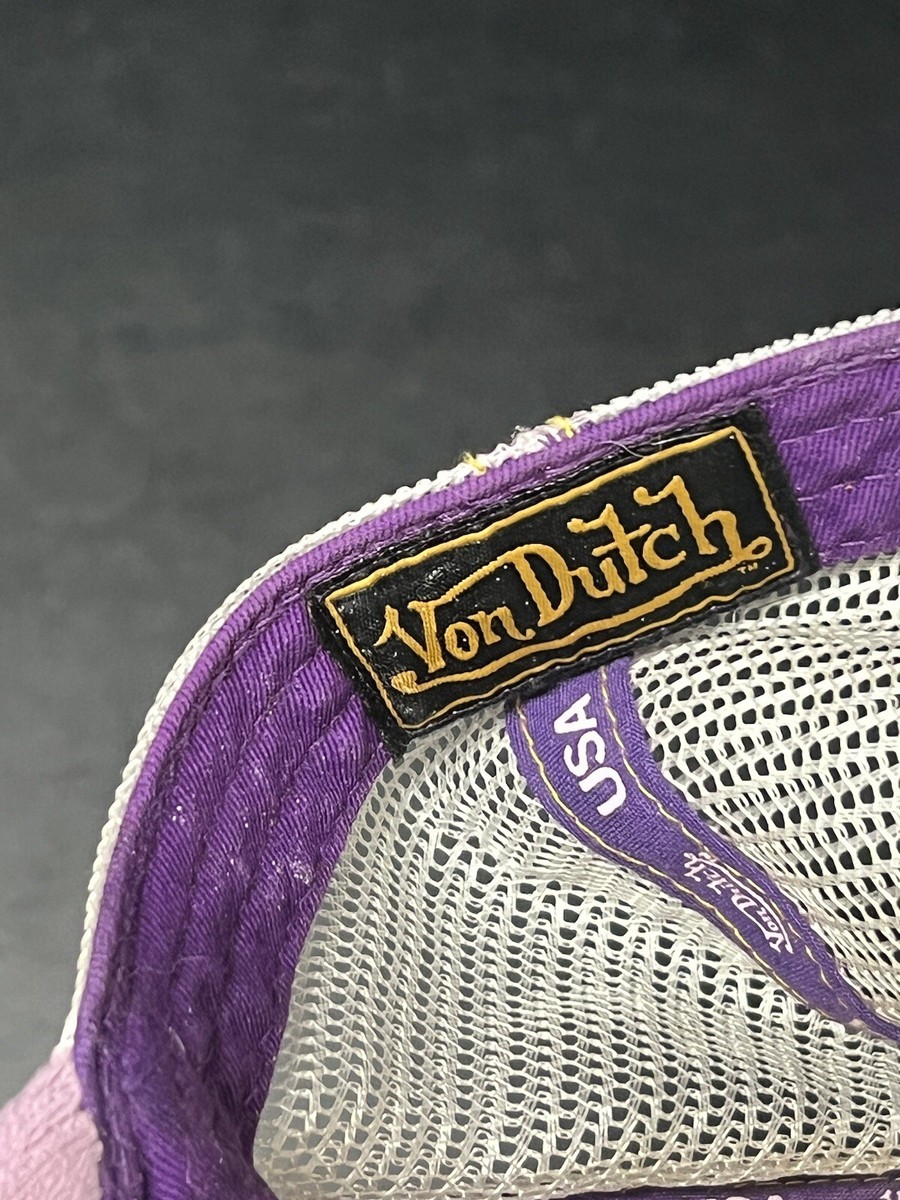 Von Dutch Trucker Hat Purple Velvet Upside Down Embroidered  display picture 1