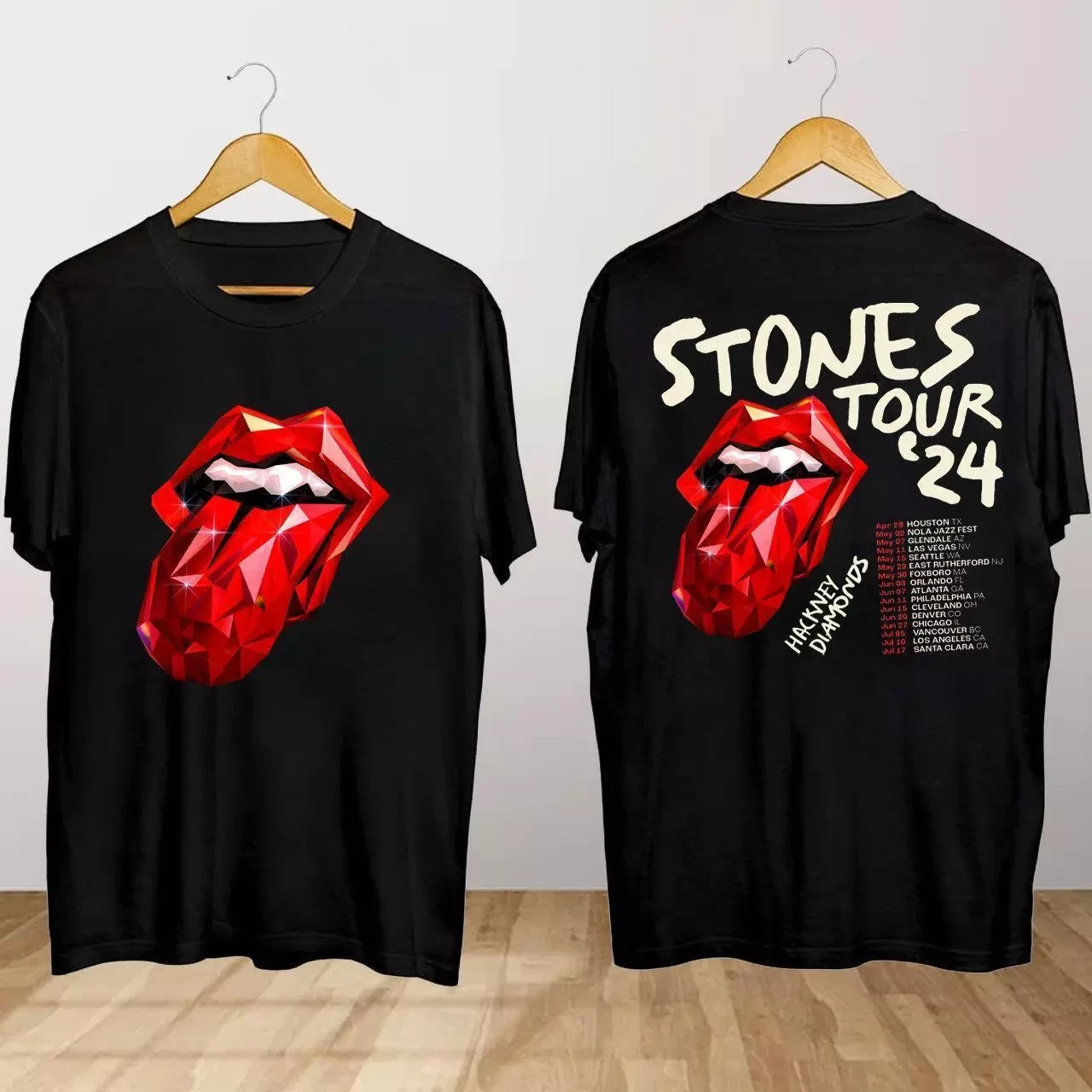 The Rolling Stones Hackney Diamonds Tour 2024 T Shirt hot