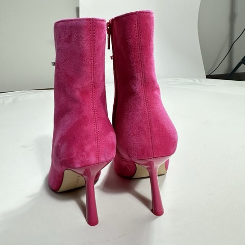 Gianni Bini Damen-Booties Größe 6 M Dalton Wildleder Strass Schleife rosa spitz zulaufend - Bild 5 von 11
