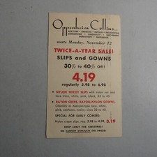 Oppenheim Collins Slip & Gowns Sale Advertising Postal Card 1951
