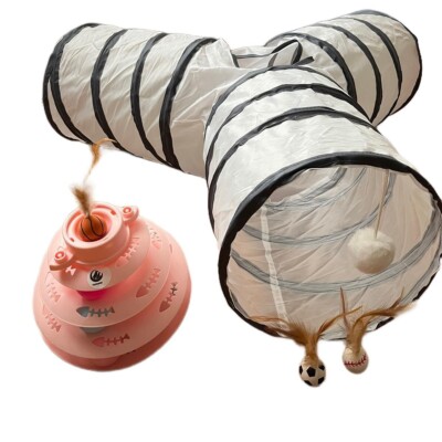 Interactive Cat s Toy Set:  Tunnel, Roller-Tower with Balls, and 3 Bouncing Ball