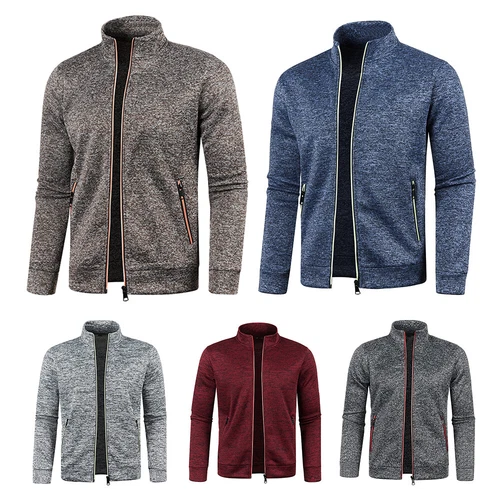 Para Hombres Tejido Cremallera Suéter Cárdigan Jersey Prendas para el torso Sudadera Chaqueta Abrigo Prendas de abrigo Reino Unido - Imagen 4 de 30