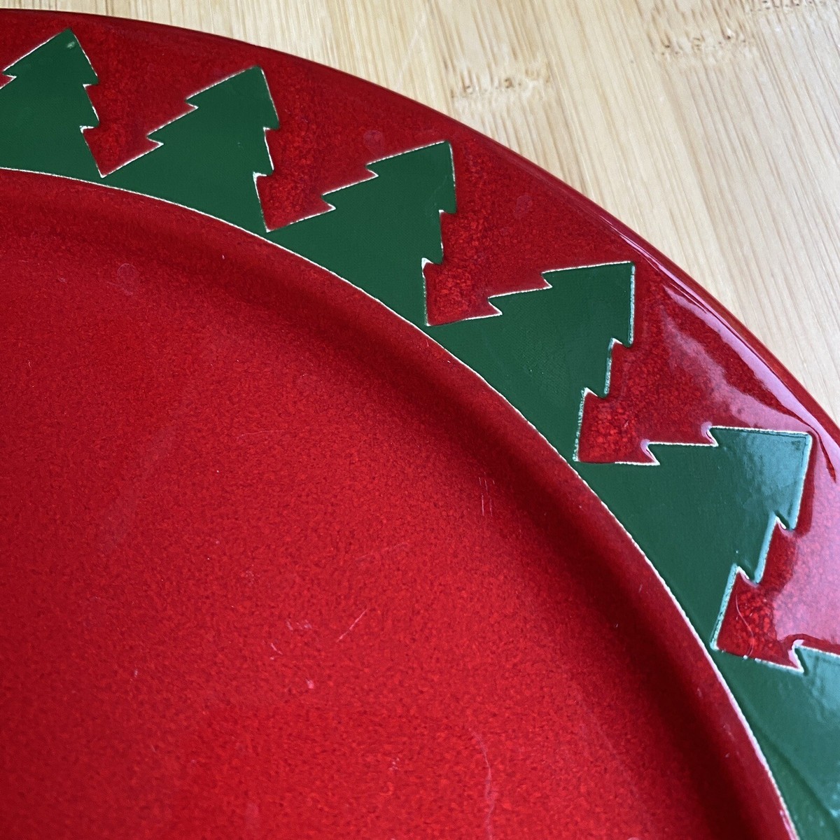 Waechtersbach Red Round Cookie Platter Charger Plate Green