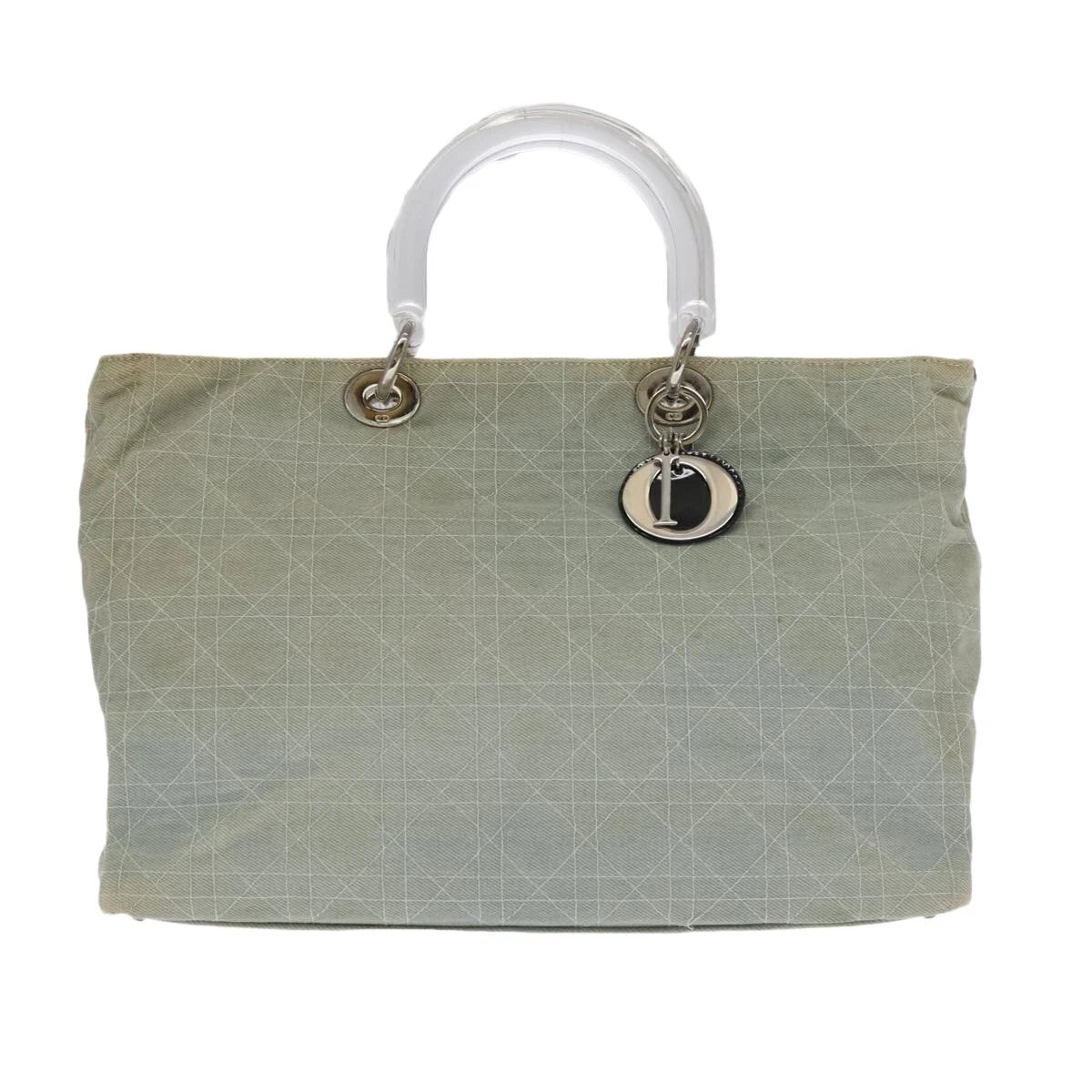 Sac à main Dior Cannage Lady toile bleue authentique