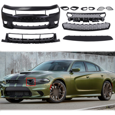 For 2015-2023 Dodge Charger, SRT-8 Hellcat Style Front Bumper w/Snorkel Grille