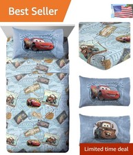 Vibrant Disney/Pixar Cars Full Sheet Set with Lightning McQueen for Kids' Rooms