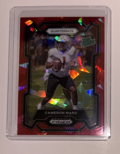 2024 Panini Prizm Draft Picks Cam Ward Red Ice Prizm RC Titans #199