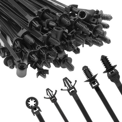 Armpow 110 PCS Automotive Installation Black Push Mount Cable 110 PCS, 