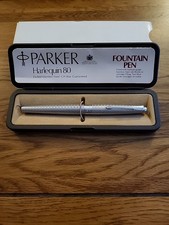 Vintage Parker 80 Harlequin "Grey Circlets" Fountain Pen. ORIGINAL CASE .