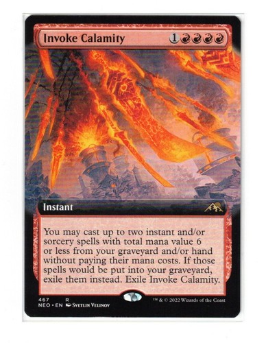MTG - NM - Invoke Calamity (Extended Art) - Kamigawa: Neon Dynasty 467