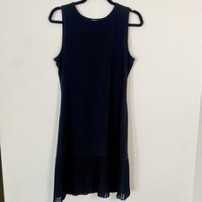 Michael Michael Kors Black Shift Dress Round Neck Chiffon Knee Length Size M