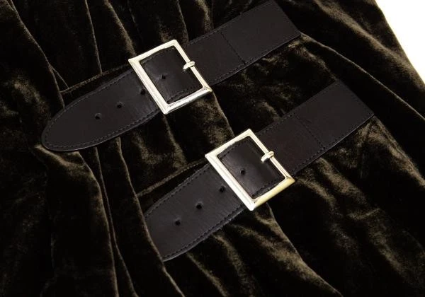 Yohji Yamamoto FEMME Waist Belted Velours Wrap Skirt Size 2(K-157729) - Image 4 of 4