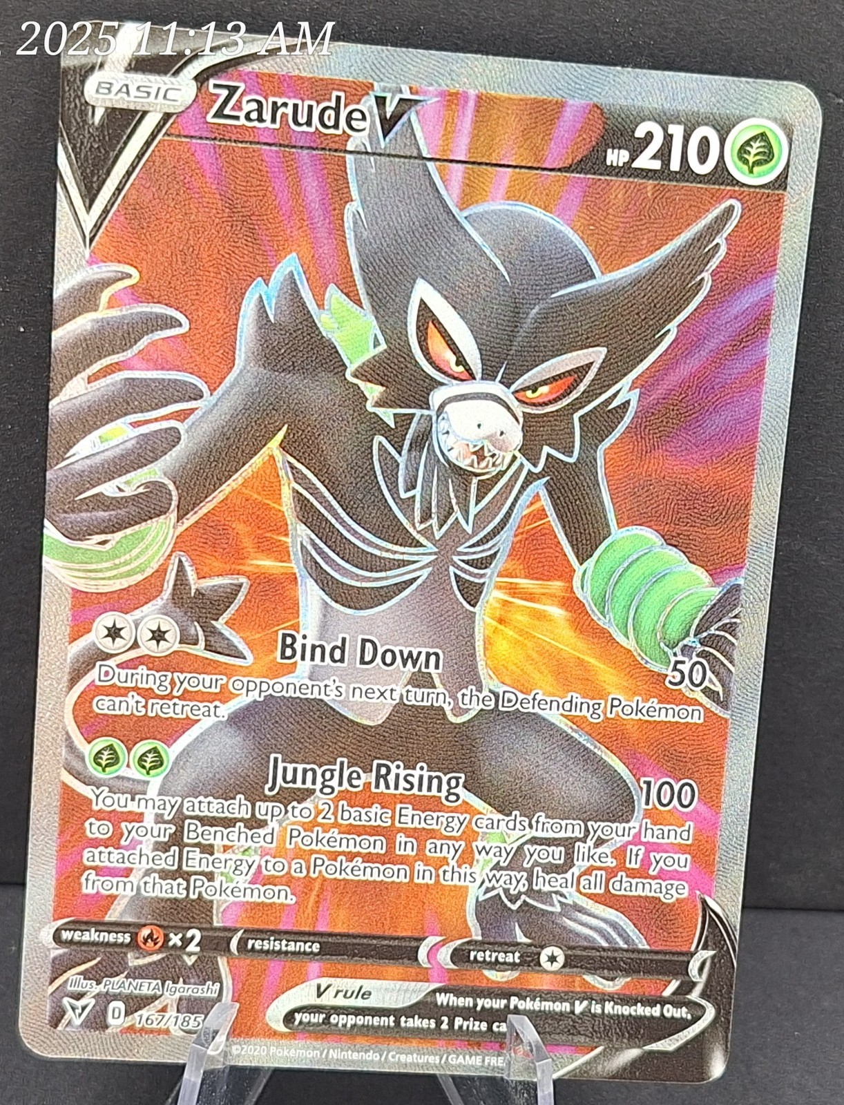 2020 Pokemon SWSH Vivid Voltage Zarude V #167/185