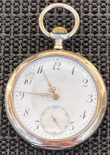 Antique ANCRE SPIRAL BREGUET Pocket Watch 15 Ruby 800 Silver Runs