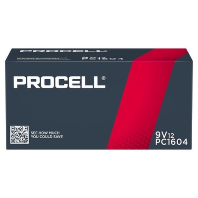 12-Box Procell Constant 9-Volt Alkaline Batteries Boxed