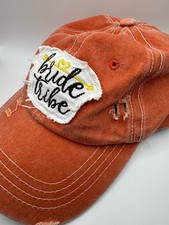 Orange Bride Tribe Cap Distressed Excellent Used Condition