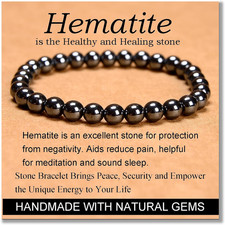 Unisex 6Mm Hematite Healing Bracelet - Vibrant Energy Gift for Any Occasion