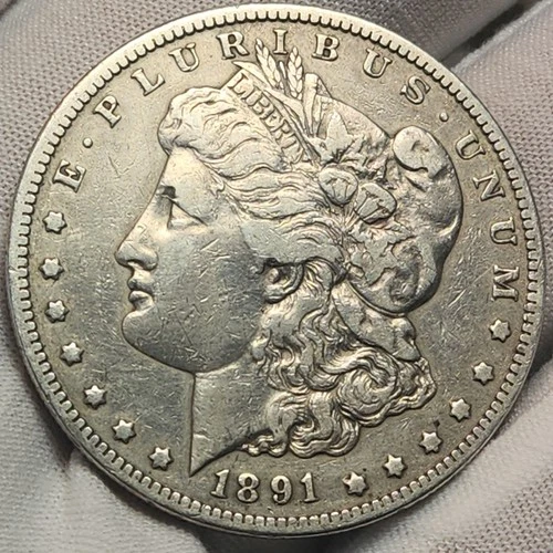 1891 CC Morgan Silver Dollar, 90% Silver, Very Fine Details, Morg-ADK1