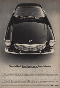 1964 Volvo 1800S: 44 Mph Slower Vintage Print Ad