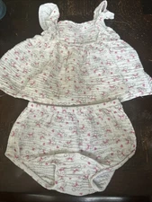 Floral  Bunny Easter Baby Girl Top and Bloomers Set