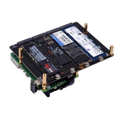 N16 Quad M.2 M-Key NVMe SSD HAT for Raspberry Pi 5, Support M.2 NVMe M-Key 22...