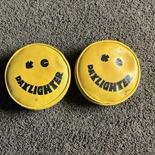 Vintage Kc Hilites Daylighter Fog Light Cover Yellow Soft Vinyl W Foam Pair