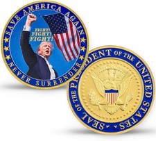 Elegant 40mm Gold Plated Trump Coin   Collector  s Item for Political Enthusiasts
