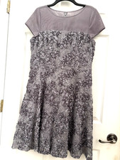 Alex Evenings Mother of the Bride Dress - Silver/Gray Size 14P