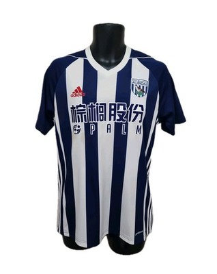 West Bromwich Albion 2017/18 Adidas Heim Fußball Trikot PL2 getragen Herren Small