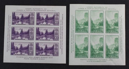 CKStamps: US Stamps Collection Scott#750 751 Mint NH OG Gum Crease