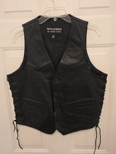 Vintage Wilsons Leather "Open Road" Embossed Eagle Biker Vest Mens Size Medium