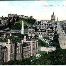 c1910s Edinburgh Scotland Monument Postcard Calton Hill Castle Balmoral Tower