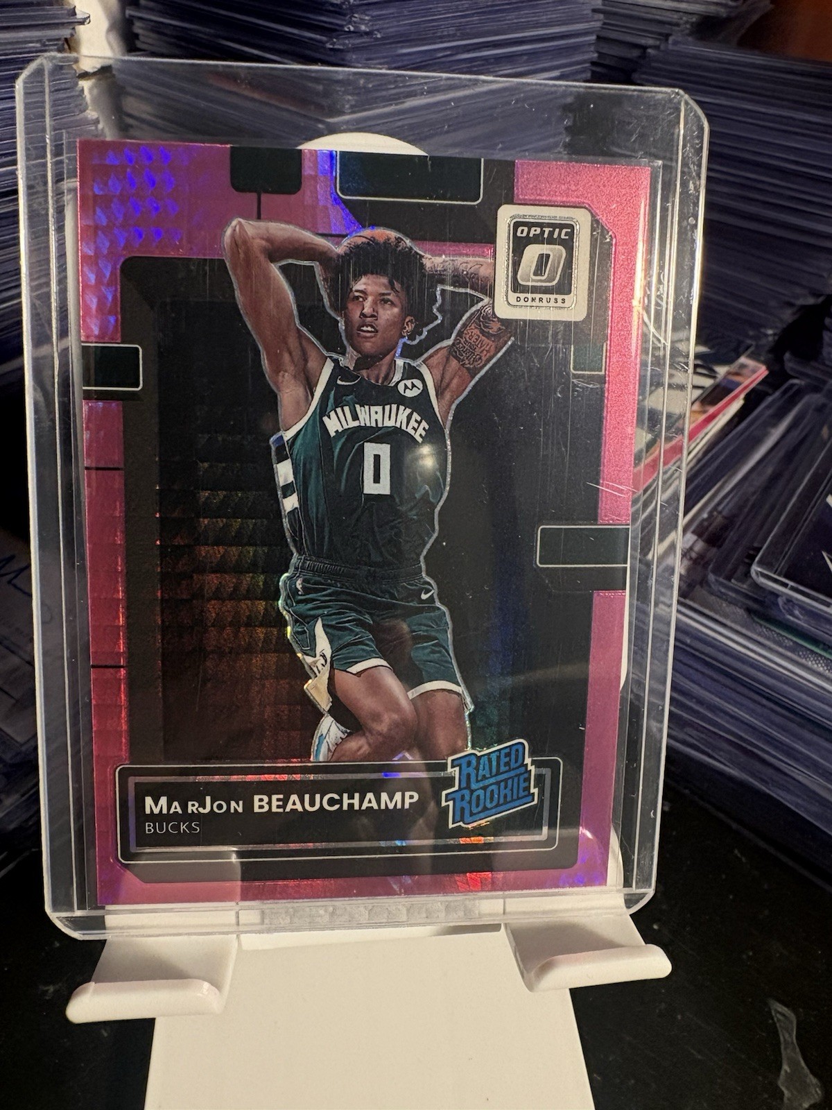 2022-23 Panini Optic - Rated Rookie MarJon Beauchamp #210 Pink Hyper Prizm (RC)
