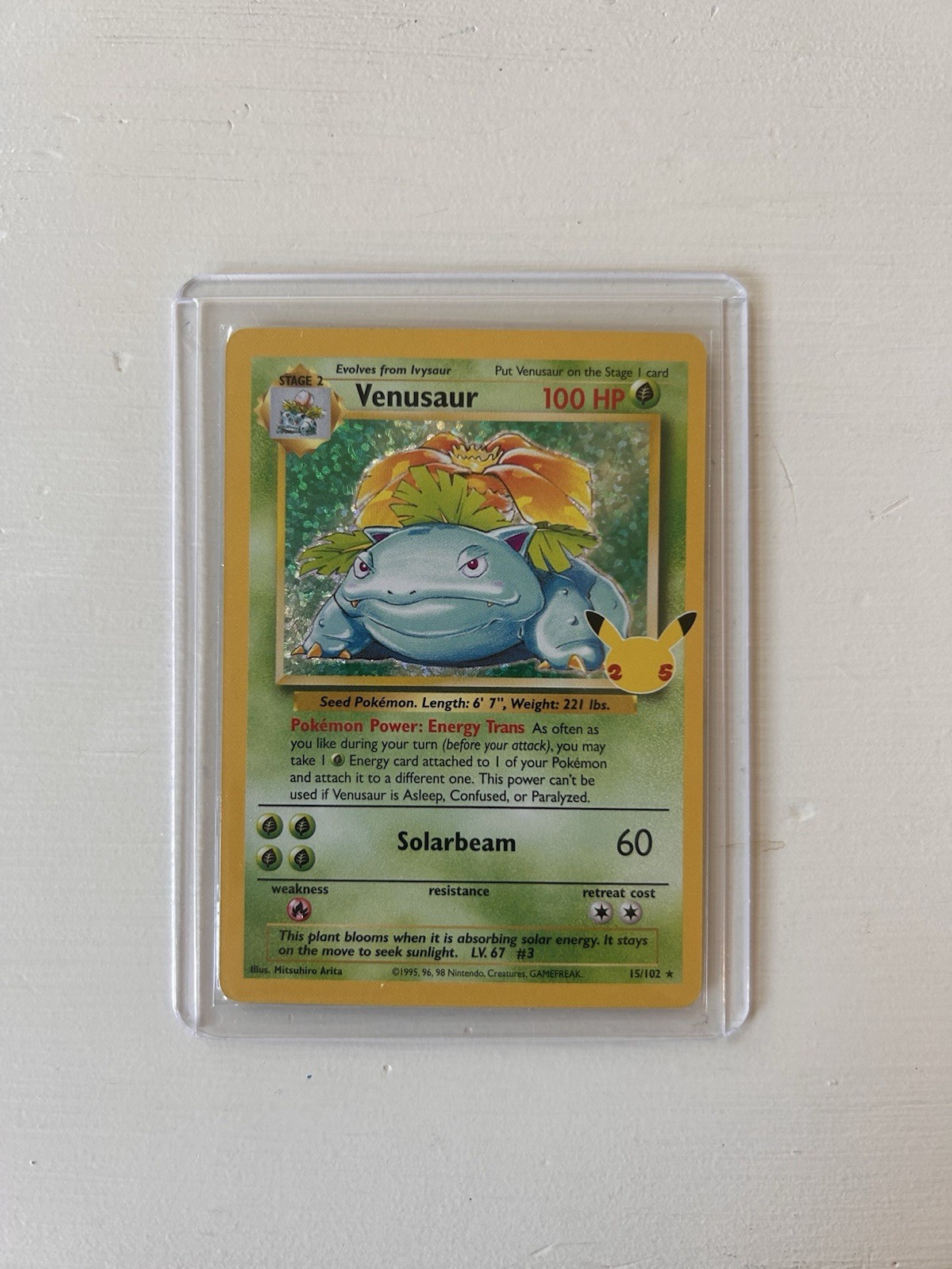 🚨AMAZING CONDITION🚨. Venusaur 15/102 Base Set celebrations Holo Rare English