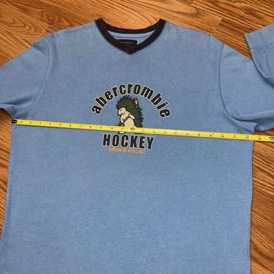 Vintage Abercrombie & Fitch Hockey Long Sleeve T-shirt XL Hip Hop