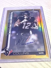 2025 Topps Chrome Football  #BA-NC Nico Collins Gold On-Card Autograph 46/50