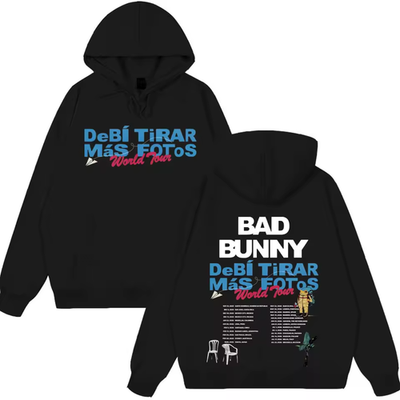Bad Bunny Debí Tirar Más Fotos Tour Hoodie Sweatshirt New Merch
