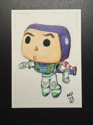 Buzz Lightyear Funko Pop Artist Sketch Trading Card Pixar Toy Story Disney