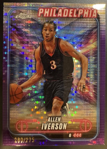 2024-25 Topps Chrome Allen Iverson Purple Sonar Refractor #260/275 76ers