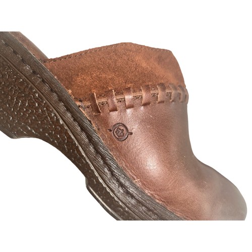 Born Women's Size 9 Brown Slip On Clogs Heeled Walking Comfort Shoes B64716 - Picture 14 of 15