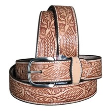 77GG Hilason Oakleaf Made In Usa Gun Holster Leather Work Belt Brown