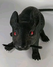 Black Rubber Squeaking Rat Red Eye Animal
