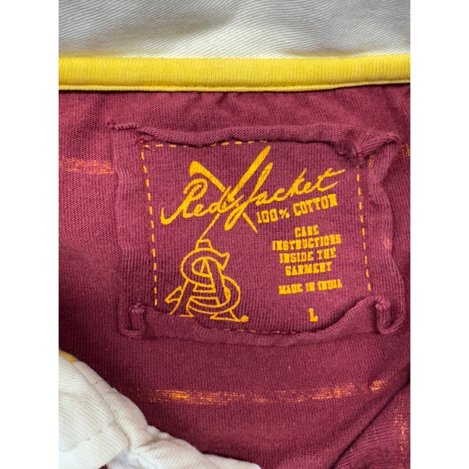 Red Jacket Arizona State Sun Devils Rugby Shirt Striped Long Sleeve Size L - Image 3 of 4