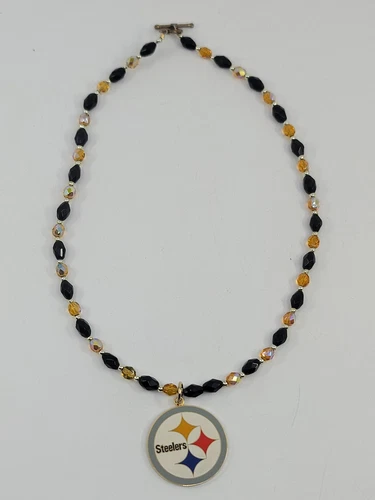 Pittsburgh Steelers Bead & Charm Womens Necklace Jewelry Shop Cleanout Quality - Picture 1 of 4