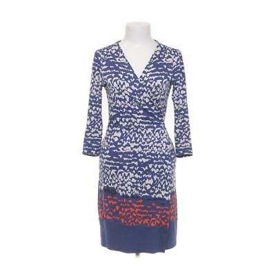 Diane von Furstenberg Wickelkleid Größe: 36 / S Blau/Weiß/Rot reine Seide neu