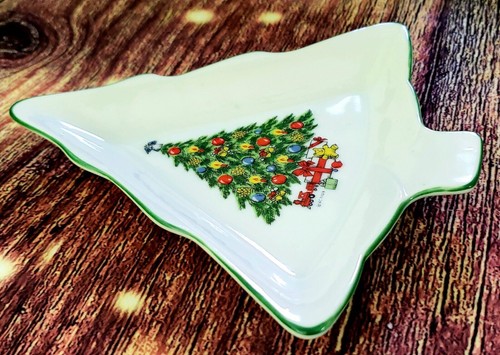 Vintage Mount Clemens Pottery Christmas Tree Candy Plate Dish 7" - Picture 3 of 10