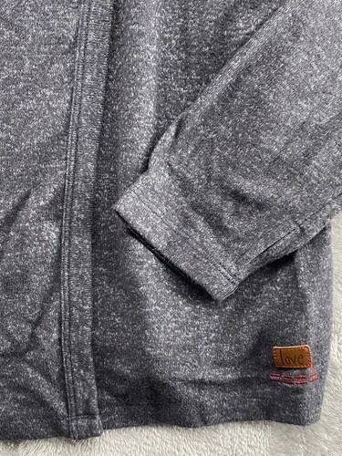 Peace Love World Hoodie Womens Size Large Heather Grey White Block Rayon Blend - Picture 4 of 16