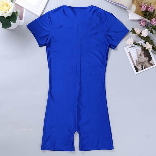 US Mens Short Sleeve Bodysuit Gymnastics Workout Athletic Jumpsuit Leotard - Picture 39 of 39