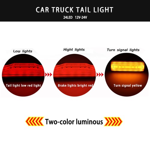 28LED Two-color High-position Brake Tail Light 1pcs Red Yellow for Truck Sweeper - Picture 6 of 10