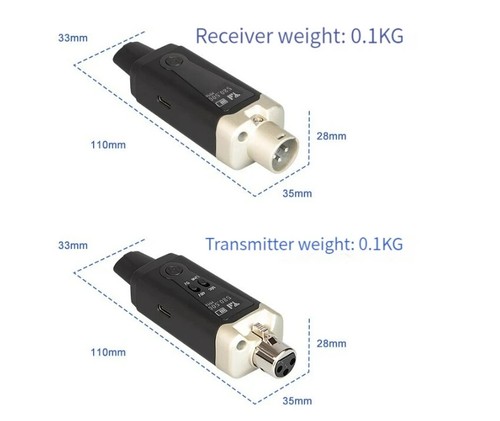 Drahtloses Mikrofonsystem XLR Mic Converter Adapter UHF Automatik Sender - Bild 7 von 8